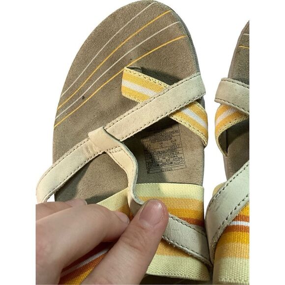Merrell Yellow and Cream Slip On Sandal with Flip Flop Toe - Picture 7 of 11